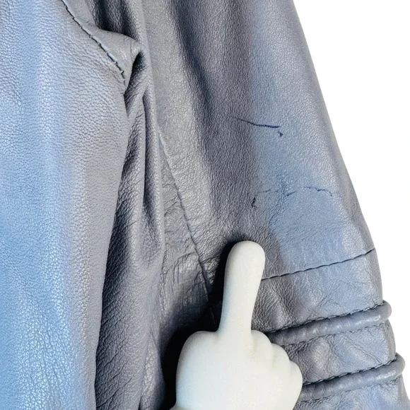 Rino & Pelle Abigail Leather Jacket Women's 40 Lavender Moto Zip‎ Lambskin READ